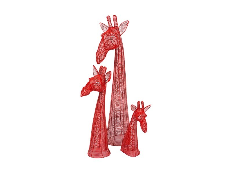 Red Giraffe Bust